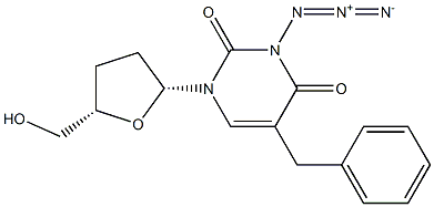 5-[Benzyl]-3-azido-2',3'-dideoxyuridine Struktur