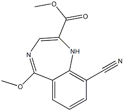 9-Cyano-5-methoxy-1H-1,4-benzodiazepine-2-carboxylic acid methyl ester Struktur