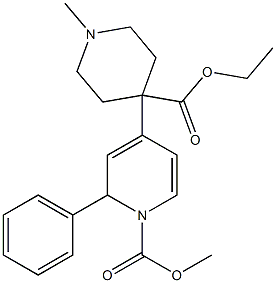 1-Methyl-4-[(1,2-dihydro-1-methoxycarbonyl-2-phenylpyridin)-4-yl]piperidine-4-carboxylic acid ethyl ester Struktur