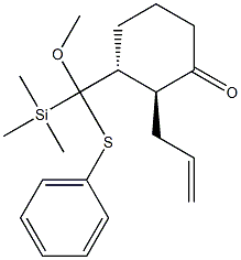 (2S,3R)-2-(2-Propen-1-yl)-3-[methoxy(phenylthio)(trimethylsilyl)methyl]cyclohexanone Struktur