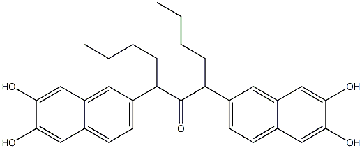 6,7-Dihydroxy-2-naphtyl(pentyl) ketone Struktur