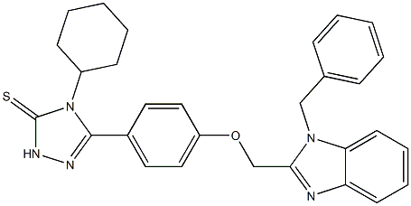 5-[4-[(1-Benzyl-1H-benzimidazol-2-yl)methoxy]phenyl]-4-cyclohexyl-2H-1,2,4-triazole-3(4H)-thione Struktur