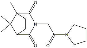 1-[(1,8,8-Trimethyl-2,4-dioxo-3-azabicyclo[3.2.1]octan-3-yl)acetyl]pyrrolidine Struktur