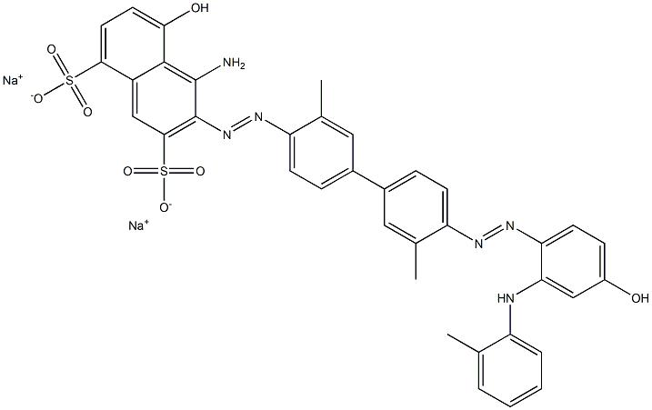 4-Amino-5-hydroxy-3-[4'-[4-hydroxy-2-(o-toluidino)phenylazo]-3,3'-dimethyl-4-biphenylylazo]-2,8-naphthalenedisulfonic acid disodium salt Struktur