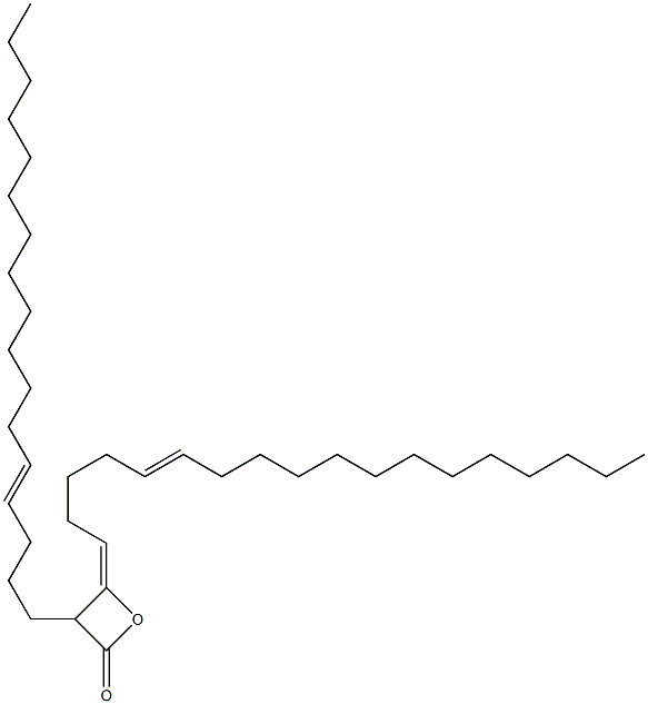 3-(4-Heptadecenyl)-4-(5-octadecen-1-ylidene)oxetan-2-one Struktur