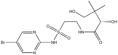 [S,(-)]-N-[2-[(5-Bromo-2-pyrimidinyl)sulfamoyl]ethyl]-2,4-dihydroxy-3,3-dimethylbutyramide Struktur