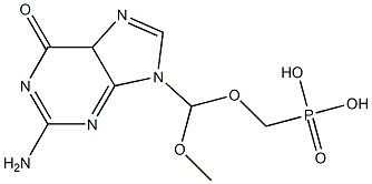 2-Amino-9-[(phosphonomethoxy)methoxymethyl]-9H-purin-6(5H)-one Struktur