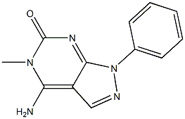 4-Amino-1-(phenyl)-5-methyl-1H-pyrazolo[3,4-d]pyrimidin-6(5H)-one Struktur