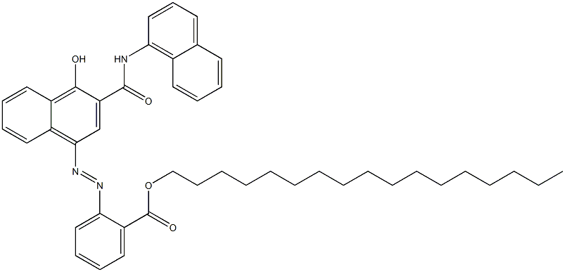 1-Hydroxy-4-[2-(heptadecyloxycarbonyl)phenylazo]-N-(1-naphtyl)-2-naphthamide Struktur