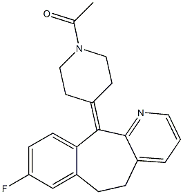 5,6-Dihydro-11-(1-acetyl-4-piperidinylidene)-8-fluoro-11H-benzo[5,6]cyclohepta[1,2-b]pyridine Struktur