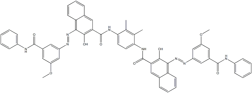 N,N'-(2,3-Dimethyl-1,4-phenylene)bis[4-[[3-methoxy-5-(phenylcarbamoyl)phenyl]azo]-3-hydroxy-2-naphthalenecarboxamide] Struktur