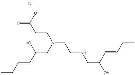 3-[N-(2-Hydroxy-3-hexenyl)-N-[2-(2-hydroxy-3-hexenylamino)ethyl]amino]propionic acid potassium salt Struktur