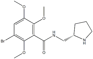 3-Bromo-2,5,6-trimethoxy-N-[[(2S)-pyrrolidine-2-yl]methyl]benzamide Struktur