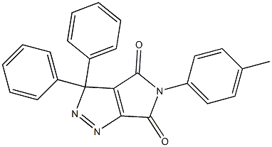 3,3-Diphenyl-5-(4-methylphenyl)-3,5-dihydropyrrolo[3,4-c]pyrazole-4,6-dione Struktur