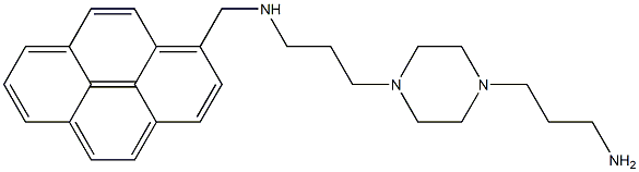 1-[3-[4-(3-Aminopropyl)-1-piperazinyl]propylaminomethyl]pyrene Struktur