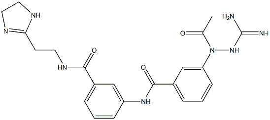 3-[[3-[(Amidinoamino)acetylamino]benzoyl]amino]-N-[2-[(4,5-dihydro-1H-imidazol)-2-yl]ethyl]benzamide Struktur