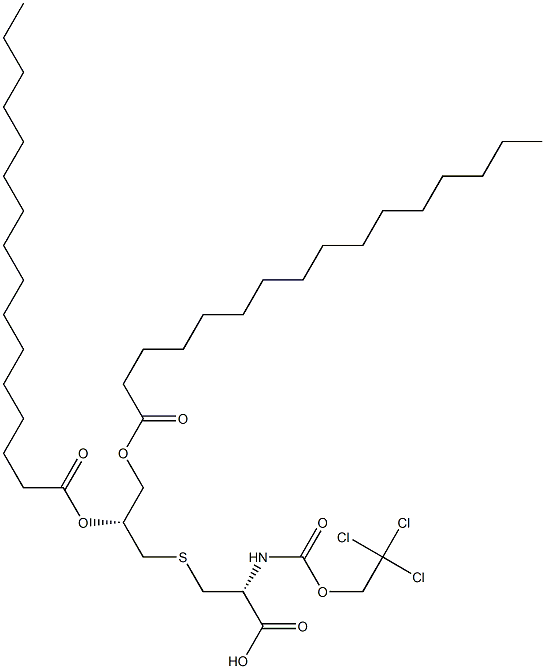 S-[(R)-2,3-Bis(palmitoyloxy)propyl]-N-(2,2,2-trichloroethoxycarbonyl)-L-cysteine Struktur