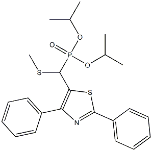 (2,4-Diphenylthiazol-5-yl)(methylthio)methylphosphonic acid diisopropyl ester Struktur