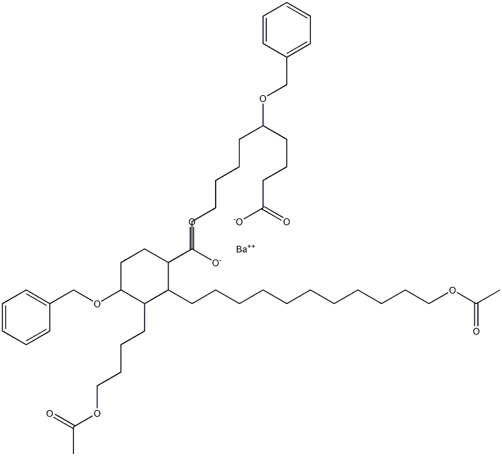 Bis(5-benzyloxy-18-acetyloxystearic acid)barium salt Struktur