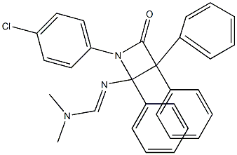 4-[[(Dimethylamino)methylene]amino]-3,3,4-triphenyl-1-(4-chlorophenyl)azetidin-2-one Struktur