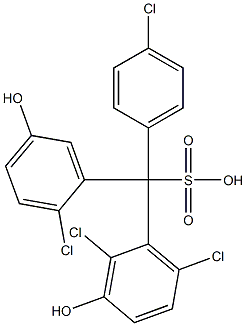 (4-Chlorophenyl)(2-chloro-5-hydroxyphenyl)(2,6-dichloro-3-hydroxyphenyl)methanesulfonic acid Struktur