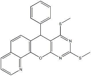 8,10-Bis(methylthio)-7-phenyl-7H-1,9,11-triaza-12-oxabenzo[a]anthracene Struktur