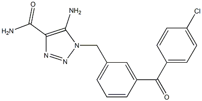 5-Amino-1-[3-(4-chlorobenzoyl)benzyl]-1H-1,2,3-triazole-4-carboxamide Struktur