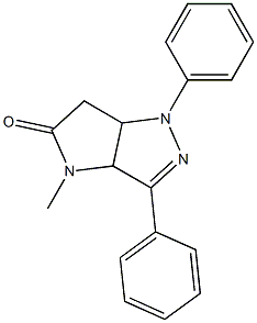 1,3a,4,6a-Tetrahydro-1-phenyl-3-phenyl-4-methylpyrrolo[3,2-c]pyrazol-5(6H)-one Struktur