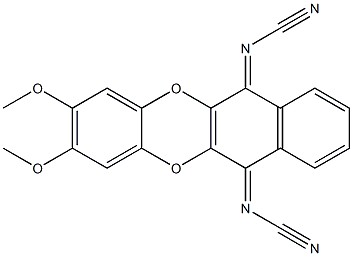 N,N'-Dicyano-2,3-dimethoxybenzo[b]naphtho[2,3-e][1,4]dioxin-6,11-diimine Struktur