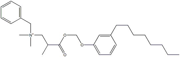 N,N-Dimethyl-N-benzyl-N-[2-[[(3-octylphenyloxy)methyl]oxycarbonyl]propyl]aminium Struktur