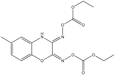 6-Methyl-2,3-bis[[(ethoxycarbonyl)oxy]imino]-3,4-dihydro-2H-1,4-benzoxazine Struktur