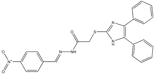 N'-[4-Nitrobenzylidene]-2-[(4,5-diphenyl-1H-imidazol-2-yl)thio]acetohydrazide Struktur