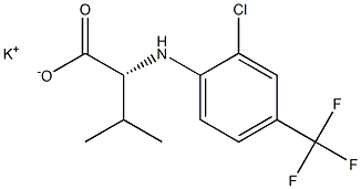 (R)-2-(2-Chloro-4-trifluoromethylanilino)-3-methylbutyric acid potassium salt Struktur