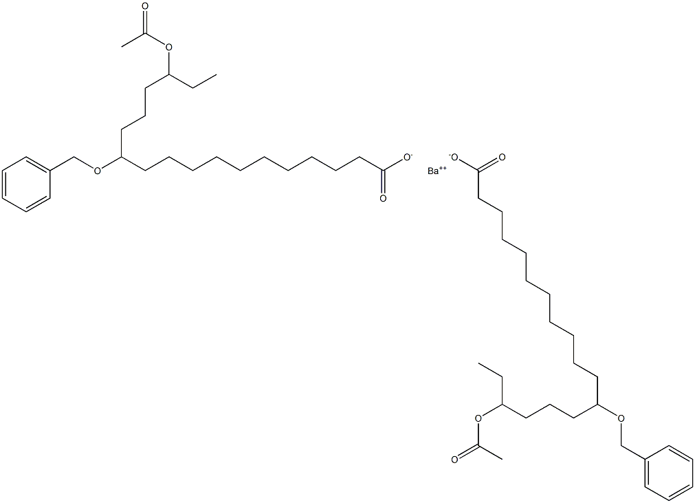 Bis(12-benzyloxy-16-acetyloxystearic acid)barium salt Struktur