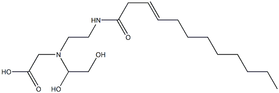 N-(1,2-Dihydroxyethyl)-N-[2-(3-dodecenoylamino)ethyl]aminoacetic acid Struktur