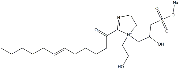 1-(2-Hydroxyethyl)-1-[2-hydroxy-3-(sodiooxysulfonyl)propyl]-2-(6-dodecenoyl)-2-imidazoline-1-ium Struktur