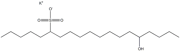 15-Hydroxynonadecane-6-sulfonic acid potassium salt Struktur