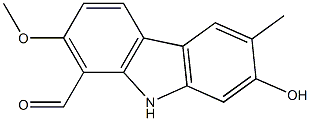 7-Hydroxy-2-methoxy-6-methyl-9H-carbazole-1-carbaldehyde Struktur