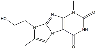 1,7-Dimethyl-8-(2-hydroxyethyl)-1H-imidazo[2,1-f]purine-2,4(3H,8H)-dione Struktur