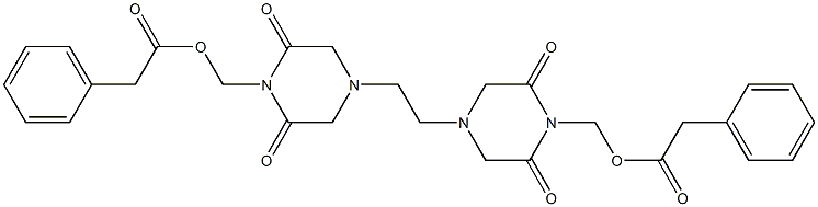 4,4'-Ethylenebis(2,6-dioxopiperazine-1-methanol)bis(phenylacetate) Struktur