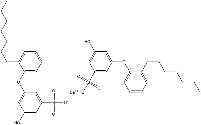 Bis(5-hydroxy-2'-heptyl[oxybisbenzene]-3-sulfonic acid)calcium salt Struktur