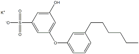 5-Hydroxy-3'-hexyl[oxybisbenzene]-3-sulfonic acid potassium salt Struktur