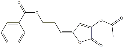 (4E)-7-Benzoyloxy-2-acetoxy-4-hydroxyhepta-2,4-dienoic acid 1,4-lactone Struktur