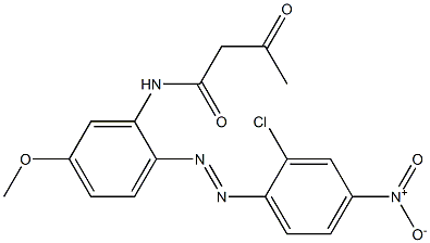 2-Acetyl-2'-(2-chloro-4-nitrophenylazo)-5'-methoxyacetanilide Struktur