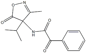 3-Methyl-4-isopropyl-4-[(1,2-dioxo-2-phenylethyl)amino]isoxazol-5(4H)-one Struktur