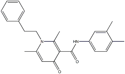 N-(3,4-Dimethylphenyl)-1-phenethyl-2,6-dimethyl-4-oxo-1,4-dihydro-3-pyridinecarboxamide Struktur