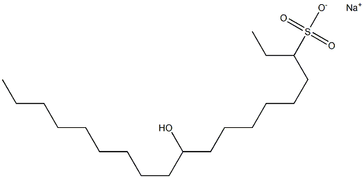 10-Hydroxynonadecane-3-sulfonic acid sodium salt Struktur