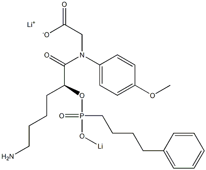 [N-[(2S)-6-Amino-2-[lithiooxy(4-phenylbutyl)phosphinyloxy]hexanoyl]-N-(4-methoxyphenyl)amino]acetic acid lithium salt Struktur