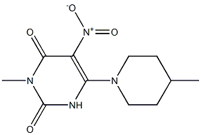 3-Methyl-5-nitro-6-(4-methylpiperidin-1-yl)pyrimidine-2,4(1H,3H)-dione Struktur