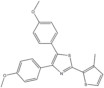 4,5-Bis(4-methoxyphenyl)-2-(3-methyl-2-thienyl)thiazole Struktur